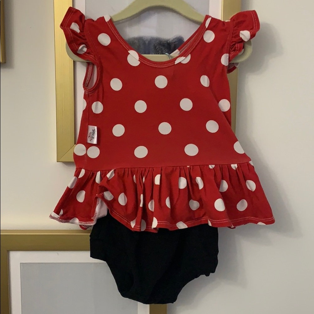 Minnie Mouse Peplum top and bloomers (custom made)